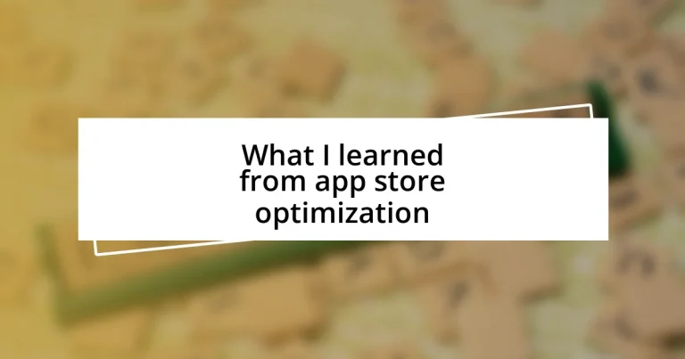 What I learned from app store optimization